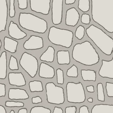 Stones handdrawn seamless gray pattern. Vector illustration. 库存插图