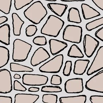Stones handdrawn seamless gray pattern. Vector illustration. Illustrazione stock