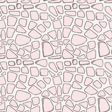 Stones handdrawn seamless gray pattern. Vector illustration. Illustrazione stock