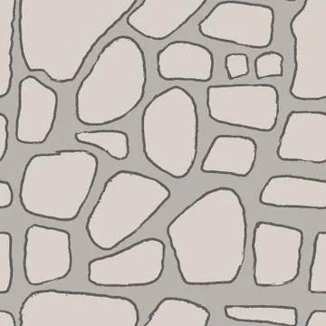 Stones handdrawn seamless gray pattern. Vector illustration. Stock Illustration