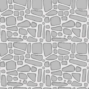 Stones handdrawn seamless gray pattern. Vector illustration. Stock Illustration