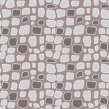 Stones handdrawn seamless gray pattern. Vector illustration. Illustrazione stock