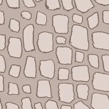 Stones handdrawn seamless gray pattern. Vector illustration. イラスト素材