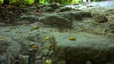 Stones of a mountain road. Stock Footage 80421536