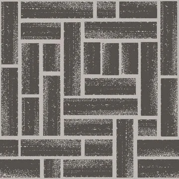 Stones pattern with black ink brush strokes. Grunge textured lines seamless Stock Illustration