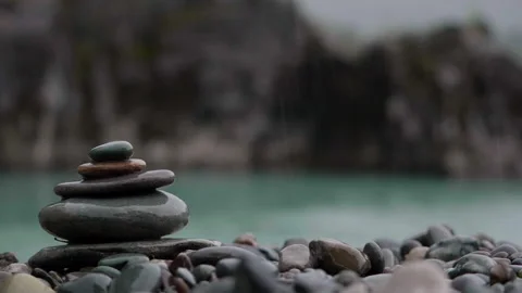 Stones in the rain Stock Footage 190683562