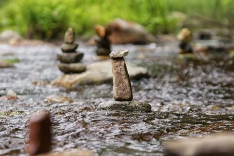 Stones on river Stock Photos