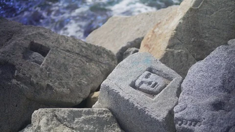 Stones by the sea Stock Footage 120434736