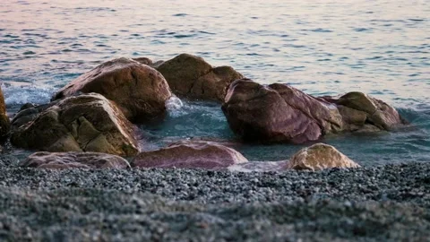 Stones in the sea surf Video stock 223265024
