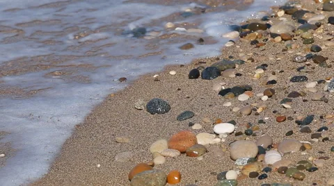 Stones sea waves Stock Footage 58159731