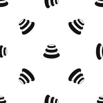 Stones for spa pattern seamless black Stock Illustration