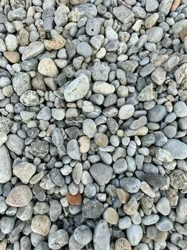 Stones texture background large round gray stones seabed coast Stock Photos