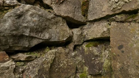 Stones of Wall Panorama of Protective Structure Ancient Architecture of Stock Footage 71632898