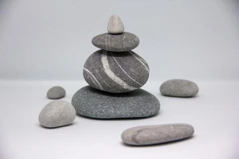 Stones on white background Stock Photos