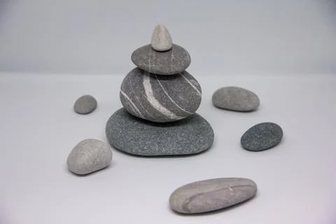 Stones on white background Stock Photos