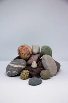 Stones on white background Stock Photos