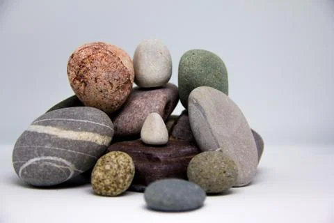 Stones on white background Stock Photos