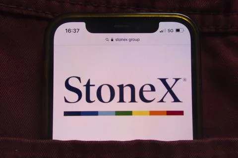 StoneX Group Inc logo on mobile phone Stock Photos