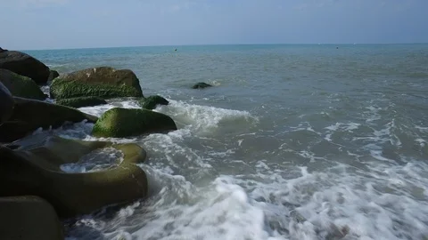 Stony beach background Stock Footage 116597657