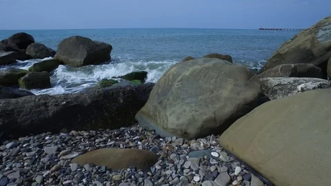 Stony beach background Stock Footage 116597790