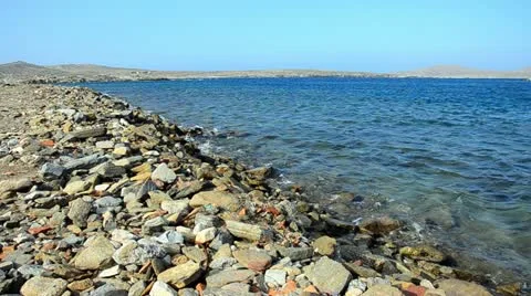 Stony beach in Delos Greece Vidéo 11137404