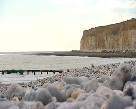 Stony beach dolly shot Stock Footage 32527962