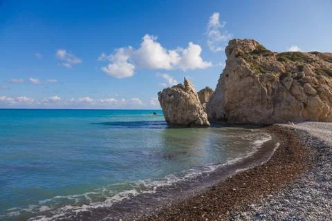 Stony beach with rocks Foto stock