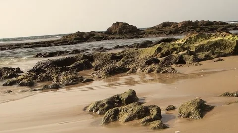 Stony coast of Mediterranean Stock Footage 42475356