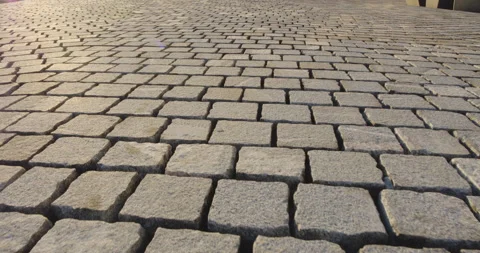 Stony floor details with granite cube Stock Footage 144629862