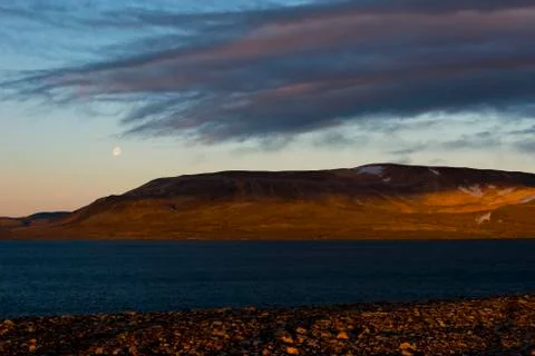 Stony landscape at sunset Foto stock