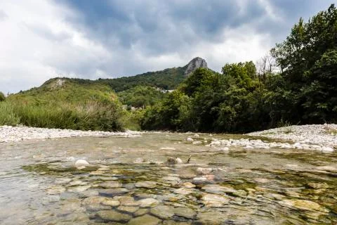 Stony mountain river Stock Photos