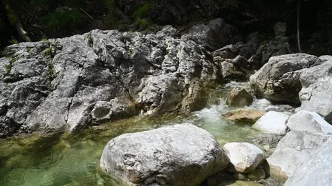 A stony mountain stream with clean water Stock-Footage 260832634