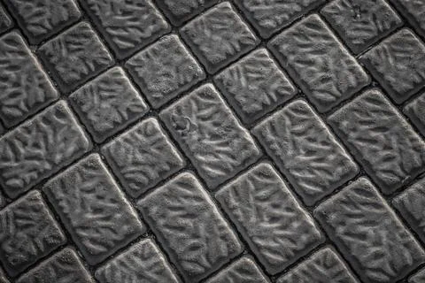 Stony pathway pattern Rectangular pattern of a stony pathway on the street... Stock Photos