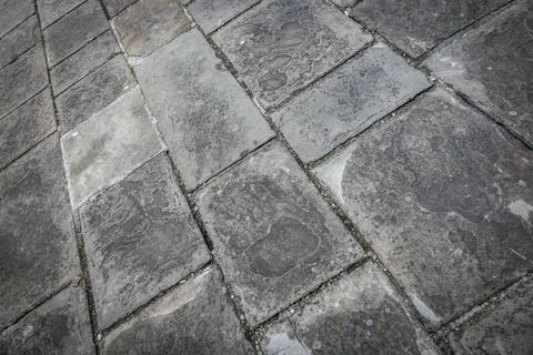 Stony pathway pattern Rectangular pattern of a stony pathway on the street... Stock Photos