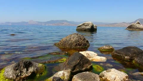 Stony sea coast Stock Footage 10953665
