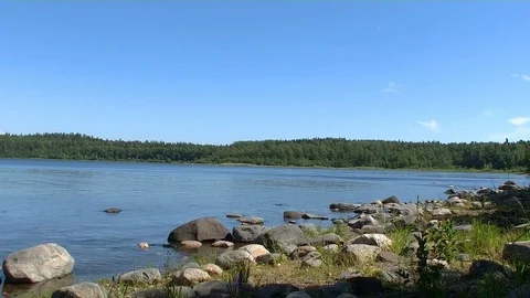 Stony shore of water Video stock 71650903