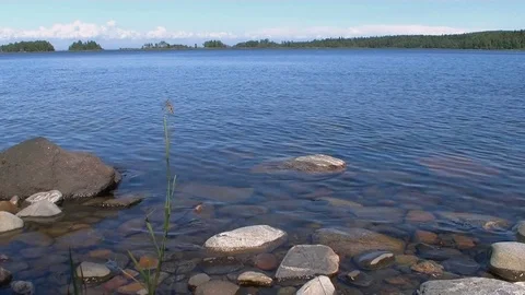 Stony shore of water Stock Footage 71651154