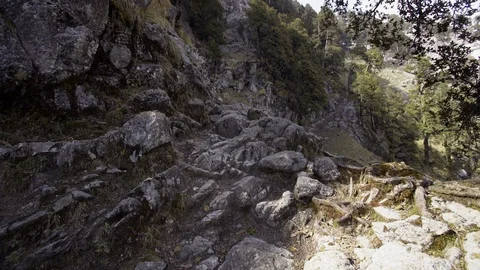 Stony slope of mountain Stock Footage 97809883