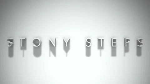 Stony Steps 3D title animation with shadows on a white background Stock Footage 296688225
