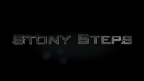 Stony Steps title 3D metal text on black alpha channel background Stock Footage 301267513