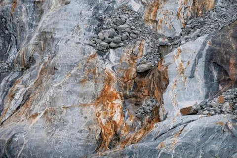 Stony surface with much oxidation and other wear Stock Photos