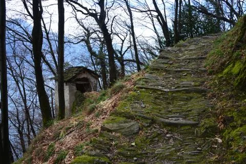 Stony track up the hill Stock Photos