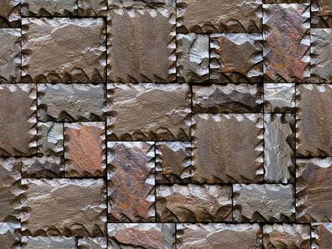 Stony wall seamless pattern. Seamlessly stony wall blocks with ragged edge... Foto stock