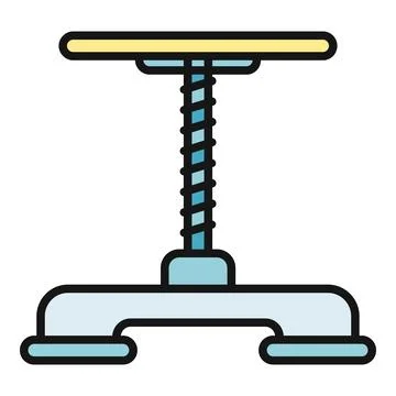 Stool with adjustable screw mechanism line icon Stock-Illustration