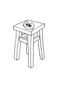  stool, chair  Stock Illustration