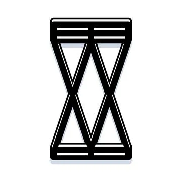 Stool with geometric x shaped structure creating modern furniture design Illustrazione stock