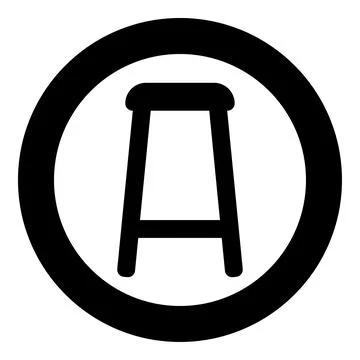 Stool icon in circle round black color vector illustration image solid outlin Stock Illustration