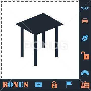 Stool icon flat Stockillustratie