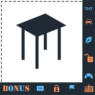 Stool icon flat Stock Illustration