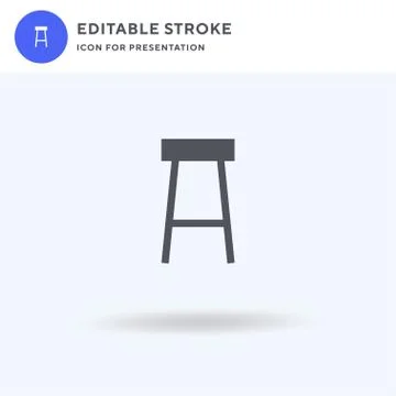 Stool icon vector, filled flat sign, solid pictogram isolated on white, logo Stock Illustration